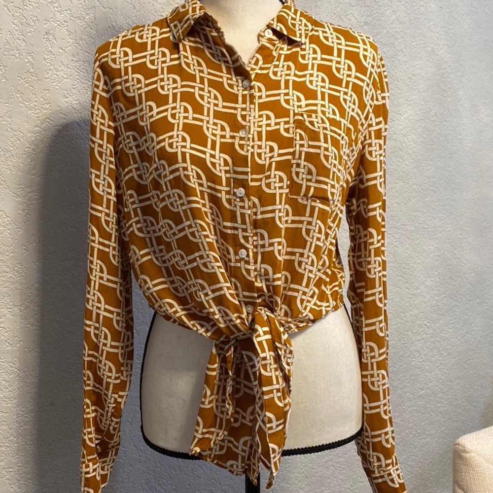 Printed Tie Up Blouse